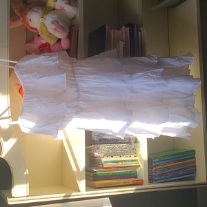 White tiered strapless dress